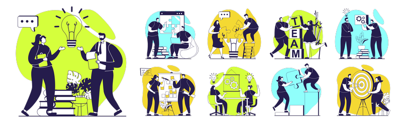 People discussing ideas to improve financial performance