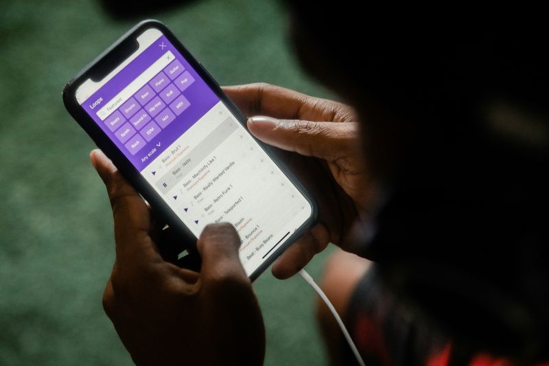 Customer viewing a dance studio class schedule in a mobile app